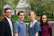 The four MU students named as 2010 Goldwater Scholars. From left to right, Daniel Cook, Bert Drury, April Diebold, Rachel Waller.