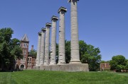 Today, construction works will begin cosmetic repairs to the bases of the Columns on the Francis Quadrangle at the University of Missouri.