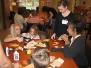 Adult Day Connection participants enjoy craft activities with children from the language preschool located next door. Both programs are run by the MU School of Health Professions. 